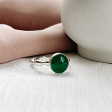 Load image into Gallery viewer, Green Onyx Silver Ring
