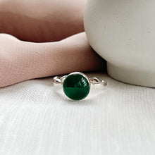 Load image into Gallery viewer, Green Onyx Silver Ring
