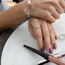 Load image into Gallery viewer, Mélie || Silver Beaded Wired Stacking Ring
