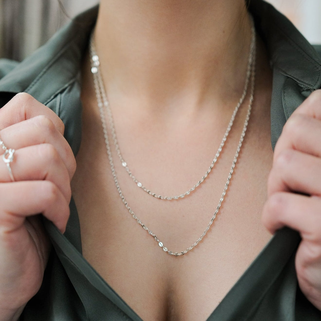 Layered Mariner Silver Chain Necklace