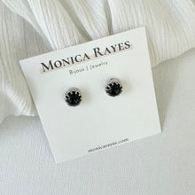 Load image into Gallery viewer, Black Onyx Silver Stud Earrings
