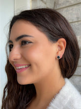 Load image into Gallery viewer, Black Onyx Silver Stud Earrings
