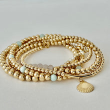 Load image into Gallery viewer, Gold and Amazonite Beaded Stretch Bracelet
