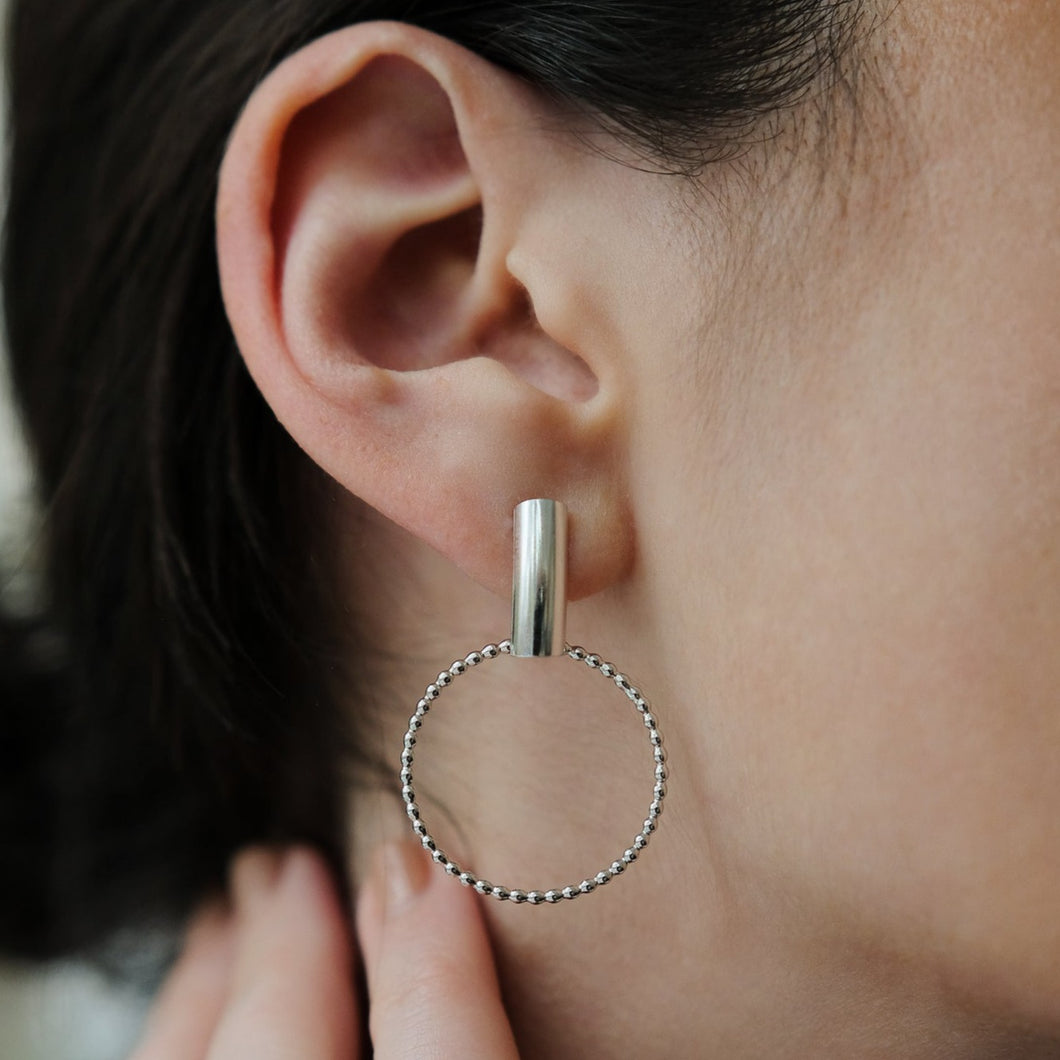 Circle and Bar Statement Earrings
