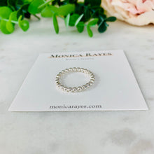 Load image into Gallery viewer, Mélie || Silver Beaded Wired Stacking Ring
